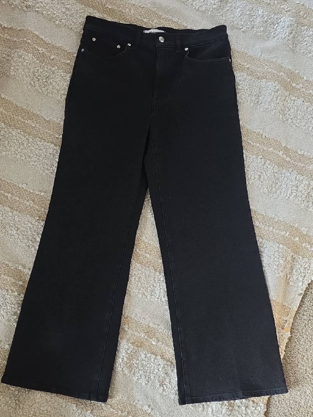 Madewell Black The Wide-Leg Stretch Denim Jeans Size 29